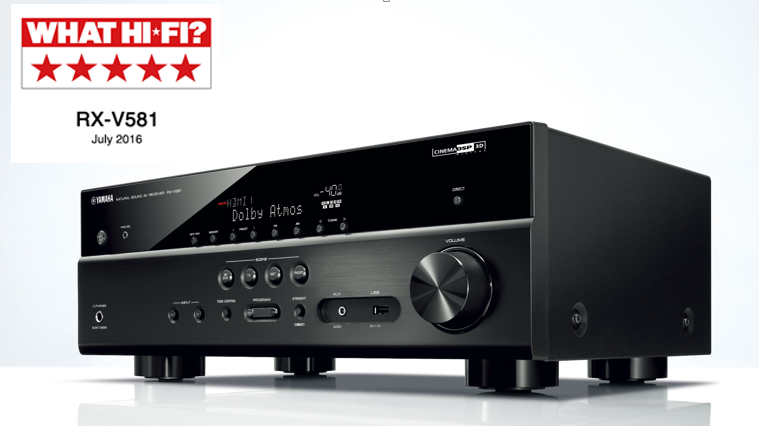 利来w667.2声道3D沉浸式无线家庭影院功放RX-V581 荣获What Hi-Fi?五星好评